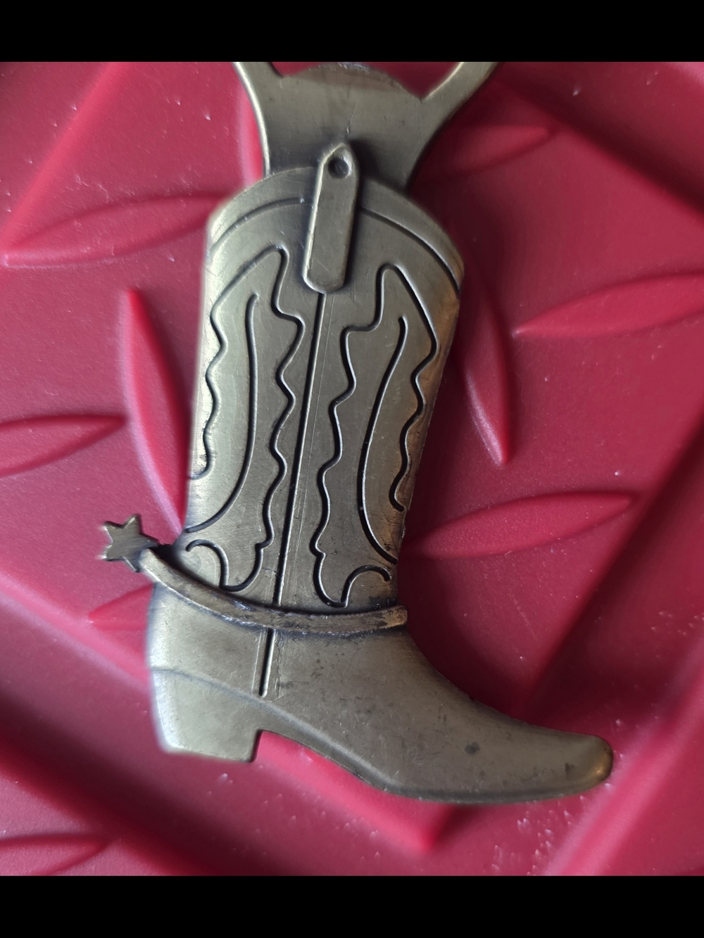 Vintage Brass Cowboy Boot Bottle Opener Western Bronze look Barware Tool 3.5